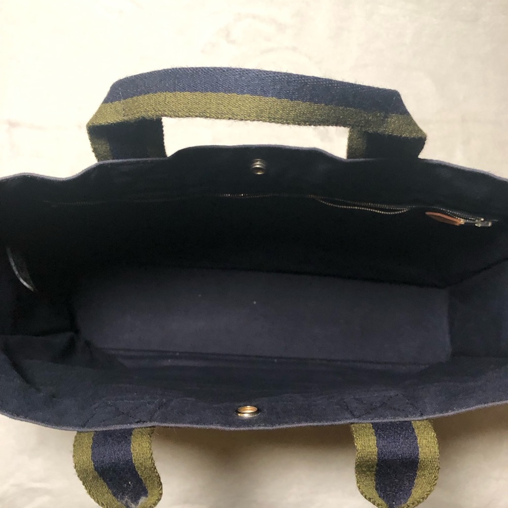 Hermes Authentic Fourre Tout Navy/Green Tote Bag,GUC. - Picture 11 of 17
